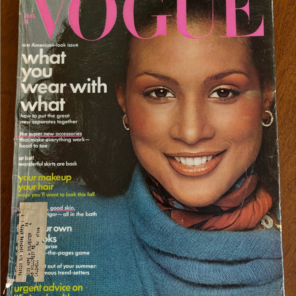 Vogue 1974 magazine one featuring Beverly Johnson